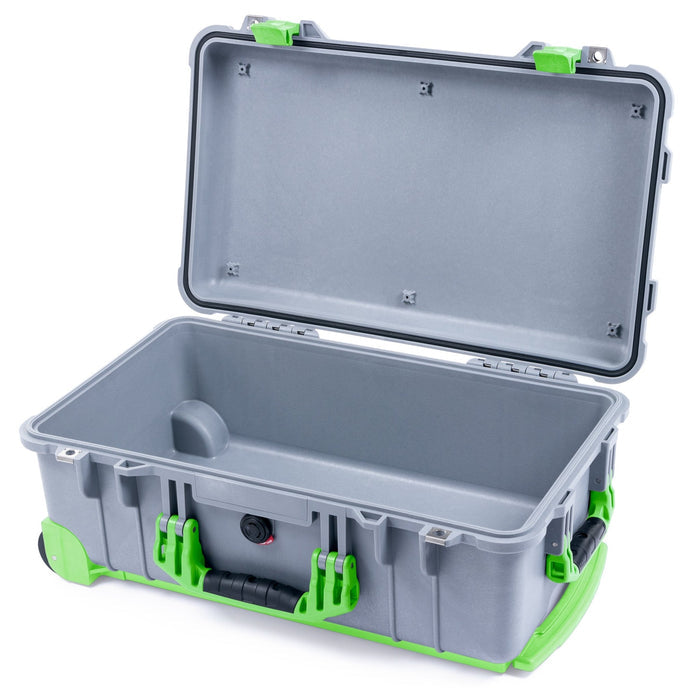 Pelican 1510 Case - Silver & Lime Green Trolley - Empty (Case Only)