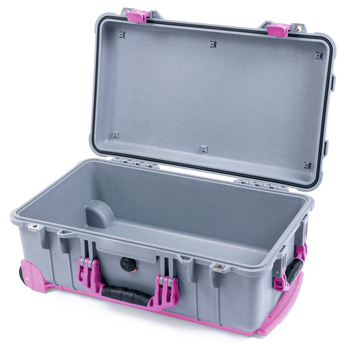 Pelican 1510 Case - Silver & Magenta Trolley - Empty (Case Only)