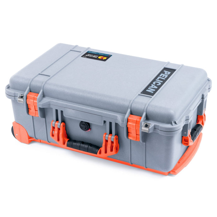 Pelican 1510 Case - Silver & Orange Trolley - Empty (Case Only)