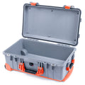 Pelican 1510 Case - Silver & Orange Trolley - Empty (Case Only)