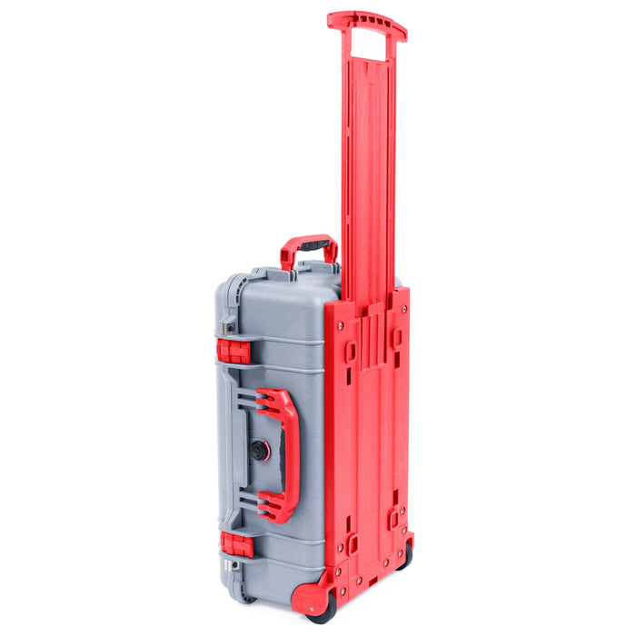 Pelican 1510 Case - Silver & Red Trolley - Empty (Case Only)