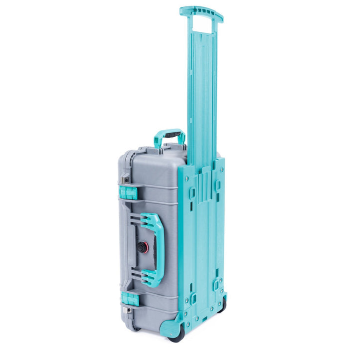 Pelican 1510 Case - Silver & Teal Trolley - Empty (Case Only)