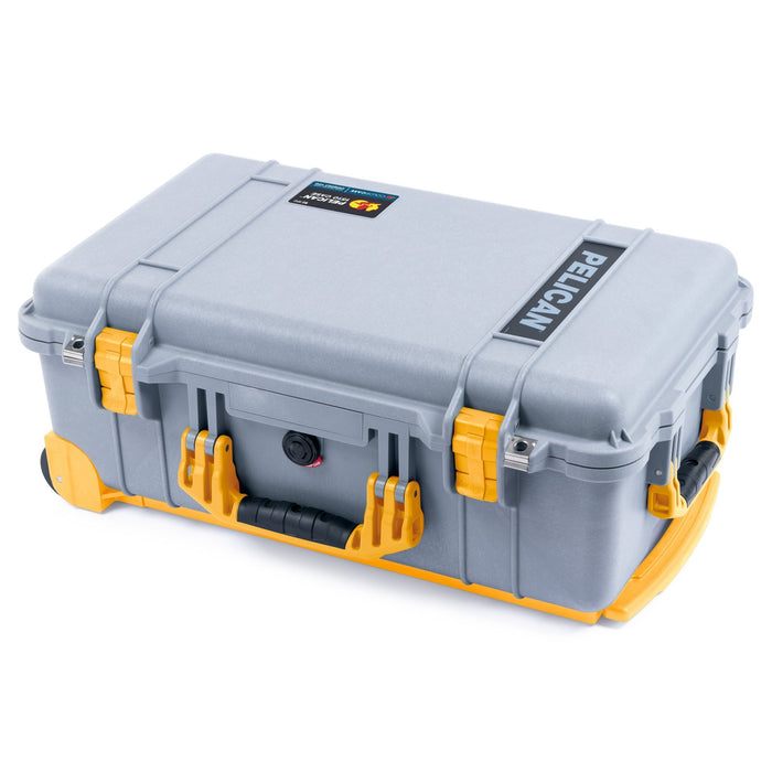 Pelican 1510 Case - Silver & Yellow Trolley - Empty (Case Only)