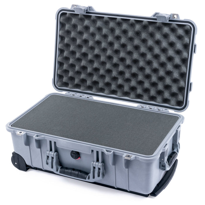 Pelican 1510 Case - Silver - Pick & Pluck Foam / Convolute Lid Foam