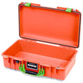 Pelican 1525 Air Case, Orange with Lime Green Handle & Latches None (Case Only) ColorCase 015250-0000-150-301