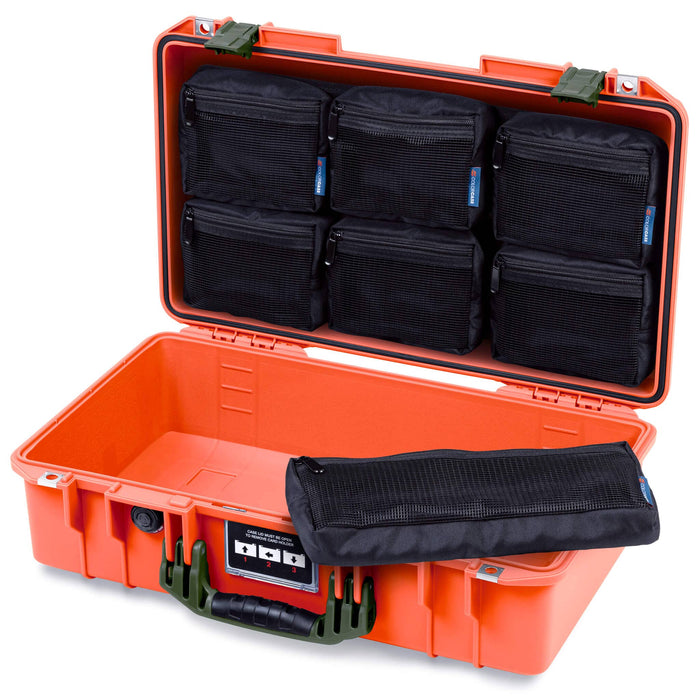 Pelican 1525 Air Case, Orange with OD Green Handle & Latches ColorCase