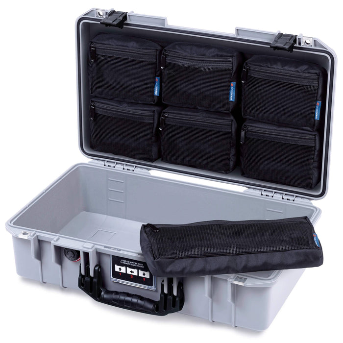 Pelican 1525 Air Case, Silver with Black Handle & Latches ColorCase
