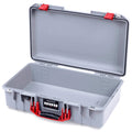 Pelican 1525 Air Case, Silver with Red Handle & Latches None (Case Only) ColorCase 015250-0000-180-321