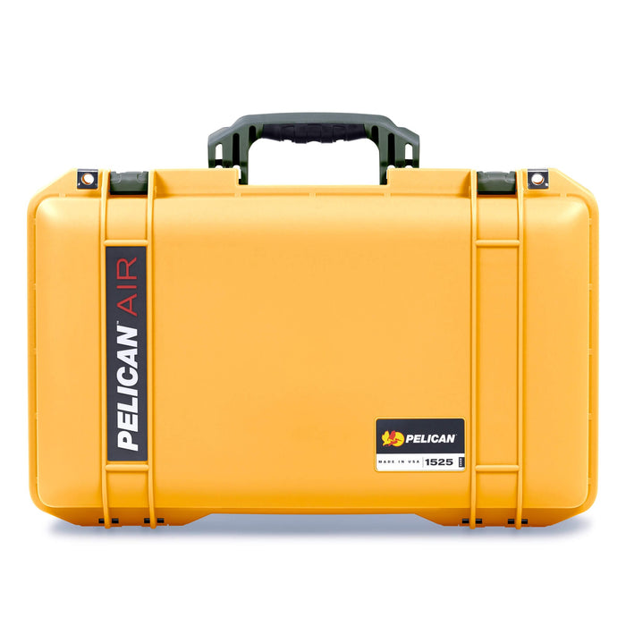 Pelican 1525 Air Case, Yellow with OD Green Handle & Latches ColorCase