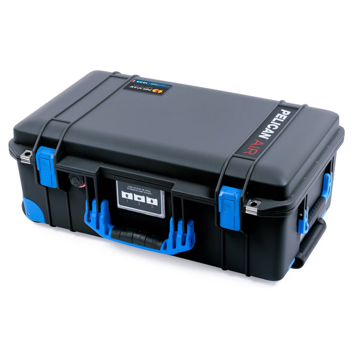 Pelican 1535 Air Carry-on Case - Black & Blue Trolley - Flat