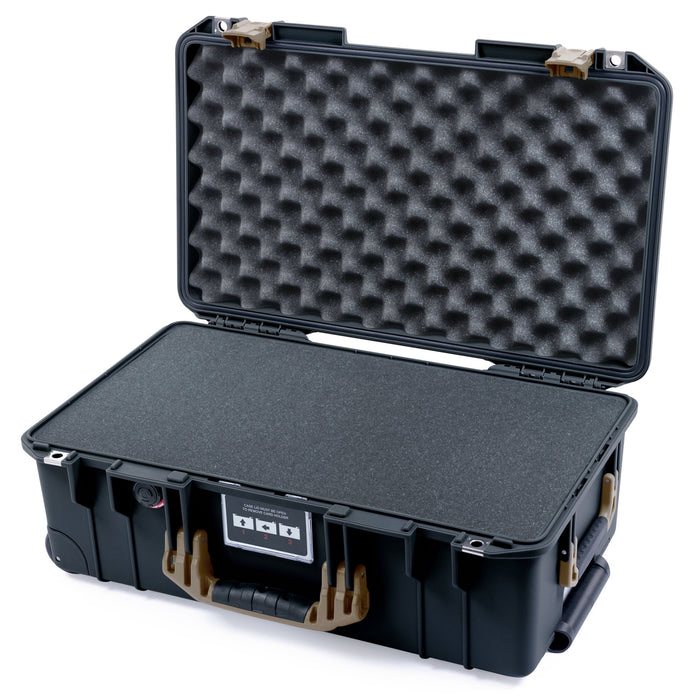 Pelican 1535 Air Carry - on Case - Black & Dark Desert Dirt - Pick & Pluck Foam / Convoluted Lid Foam