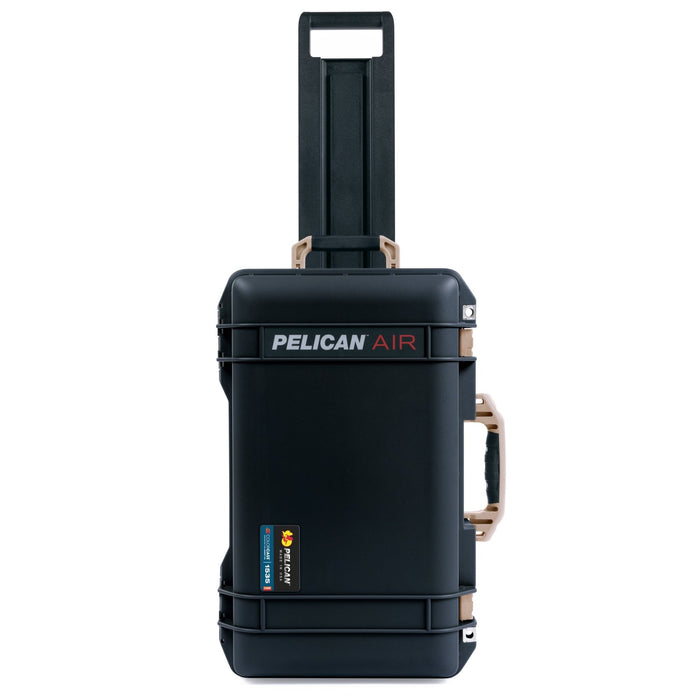Pelican 1535 Air Carry - on Case - Black & Desert Tan Trolley - Empty
