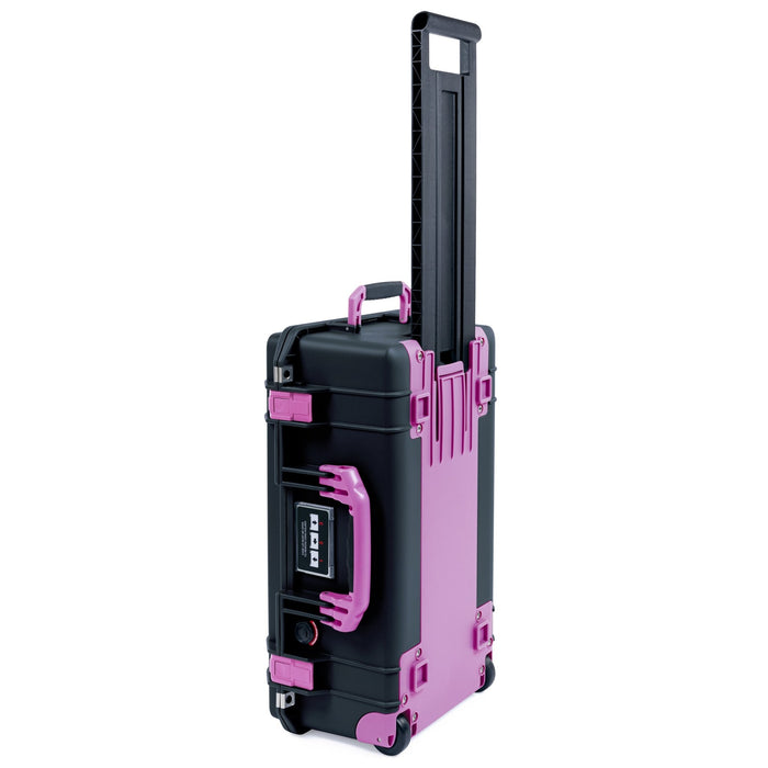Pelican 1535 Air Carry-on Case - Black & Magenta Trolley - Trolley View
