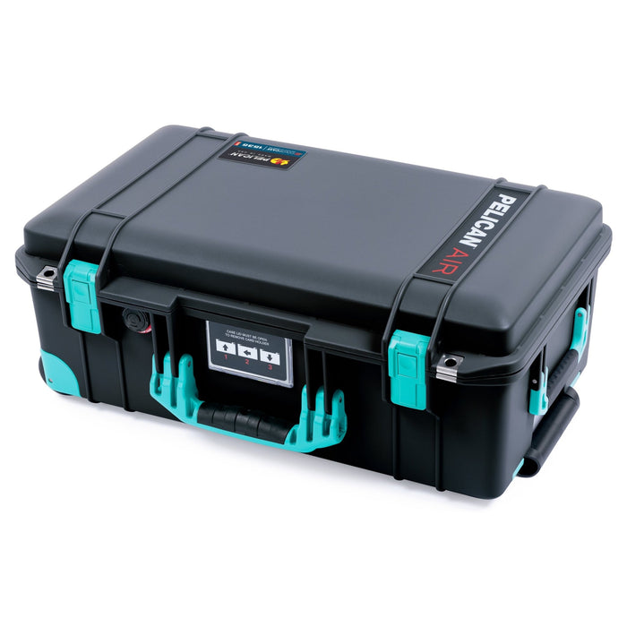 Pelican 1535 Air Carry - on Case - Black & Teal Trolley - Empty