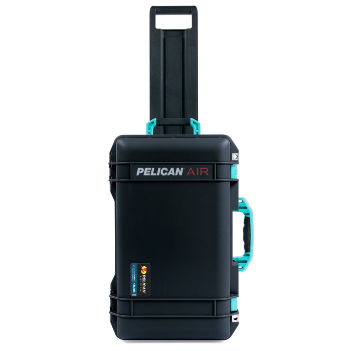 Pelican 1535 Air Carry-on Case - Black & Teal - Front Upright View