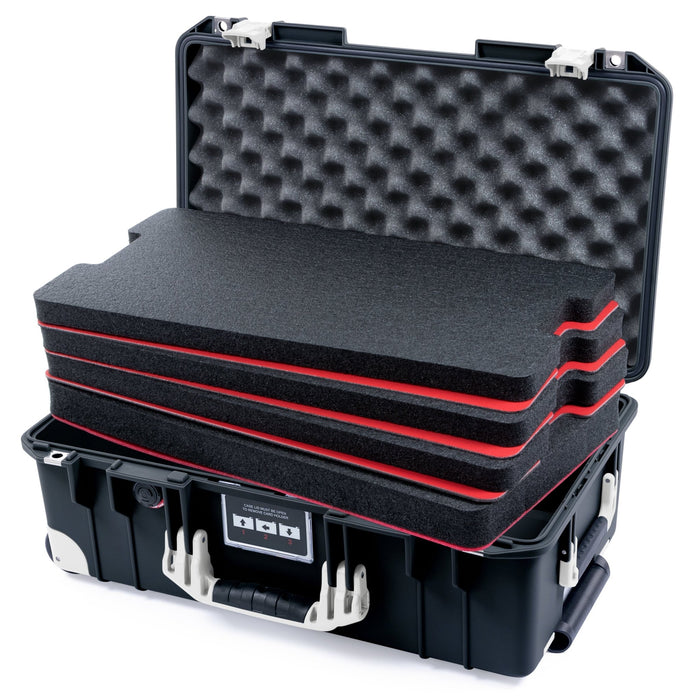 Pelican 1535 Air Carry - on Case - Black & White Trolley - DIY Tool Foam Kit / Convoluted Lid Foam