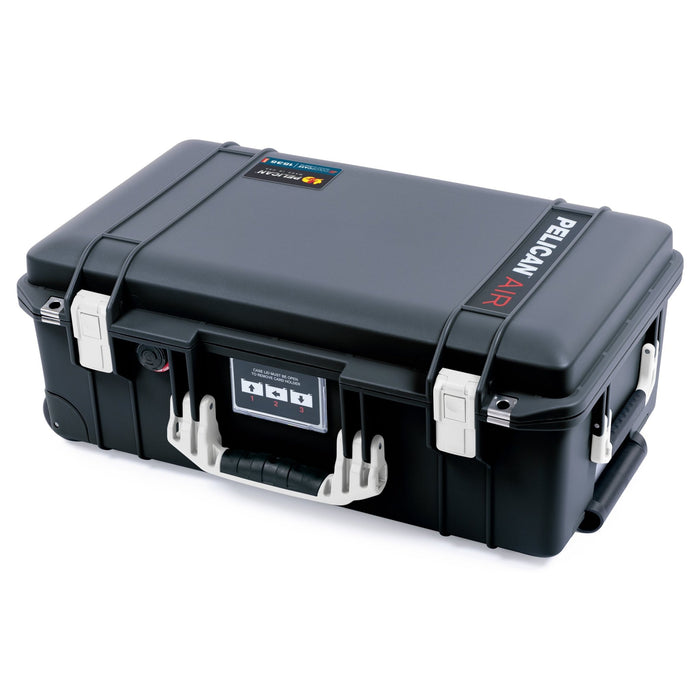 Black Pelican 1535 Air Carry-on Case with White Handles and Latches