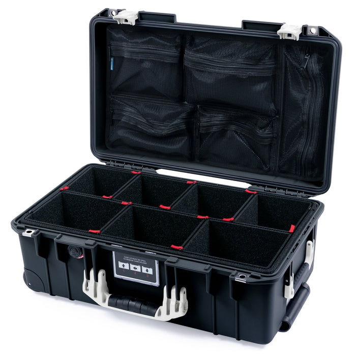 Pelican 1535 Air Carry-on Case - Black & White - TrekPak Divider System / Mesh Lid Organizer