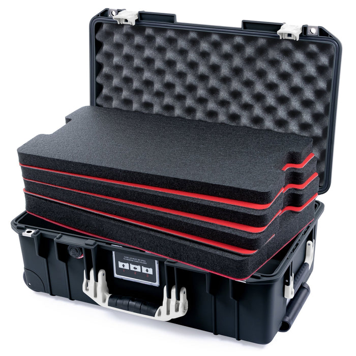 Pelican 1535 Air Carry-on Case - Black & White - DIY Tool Foam Kit / Convoluted Lid Foam