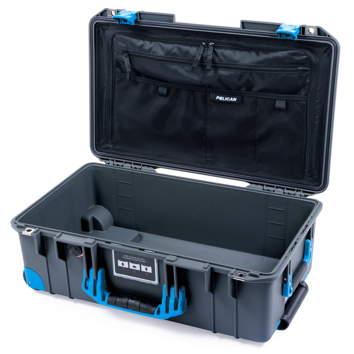 Pelican 1535 Air Carry-on Case - Charcoal & Blue Trolley - TRVL Lid Organizer Only