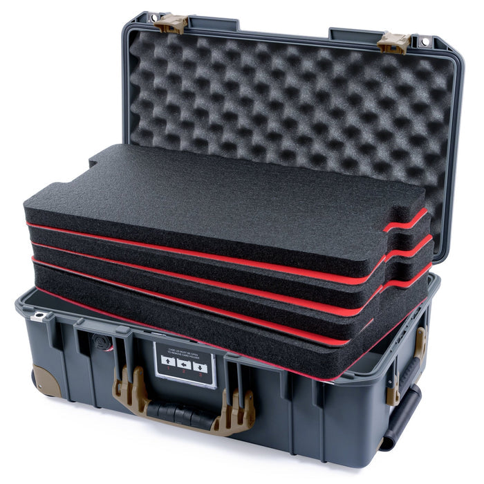 Pelican 1535 Air Carry - on Case - Charcoal & Dark Desert Dirt Trolley - DIY Tool Foam Kit / Convoluted Lid Foam