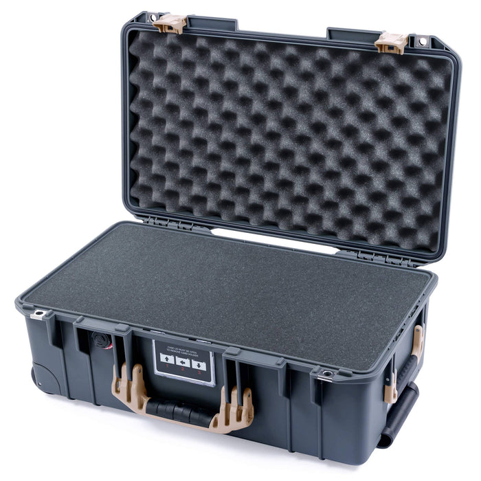 Pelican 1535 Air Carry - on Case - Charcoal & Desert Tan - Pick & Pluck Foam / Convoluted Lid Foam