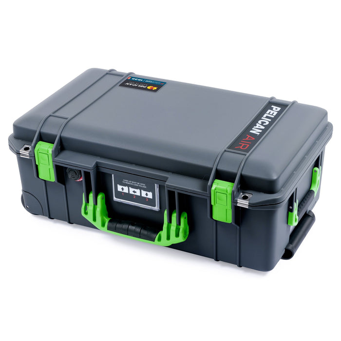 Pelican 1535 Air Carry - on Case - Charcoal & Lime Green - Empty