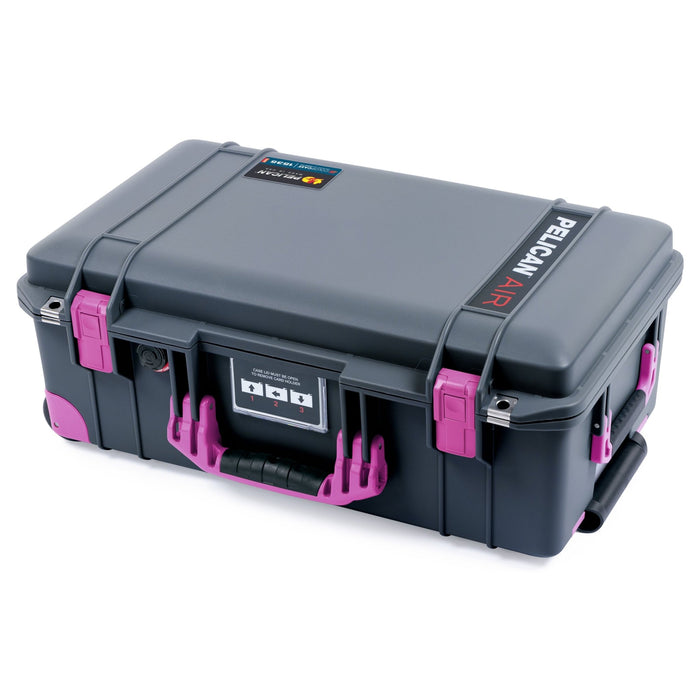 Pelican 1535 Air Carry - on Case - Charcoal & Magenta Trolley - Empty