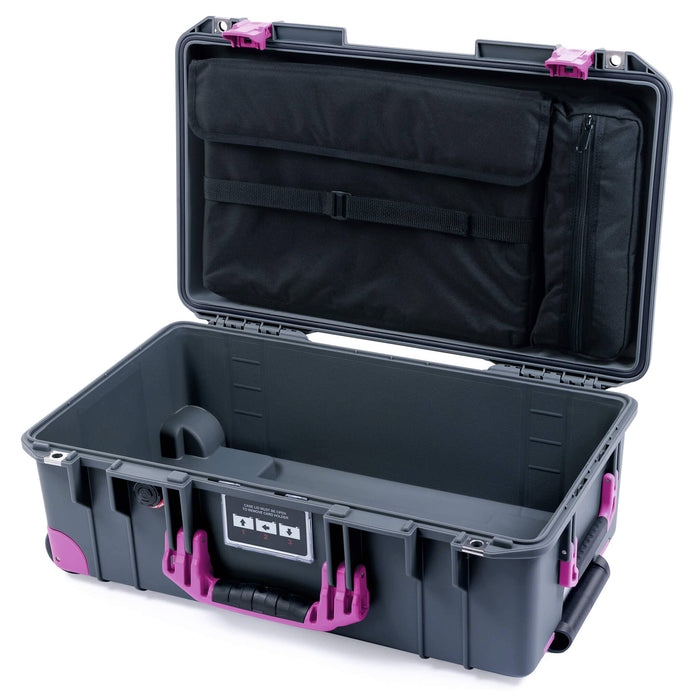 Pelican 1535 Air Carry - on Case - Charcoal & Magenta Trolley - Computer Lid Organizer Only