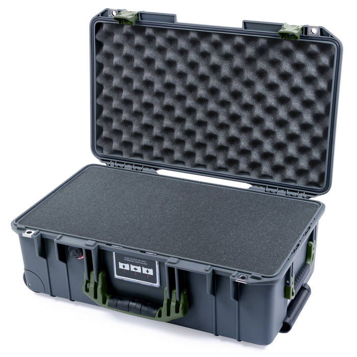 Pelican 1535 Air Carry - on Case - Charcoal & OD Green - Pick & Pluck Foam / Convoluted Lid Foam