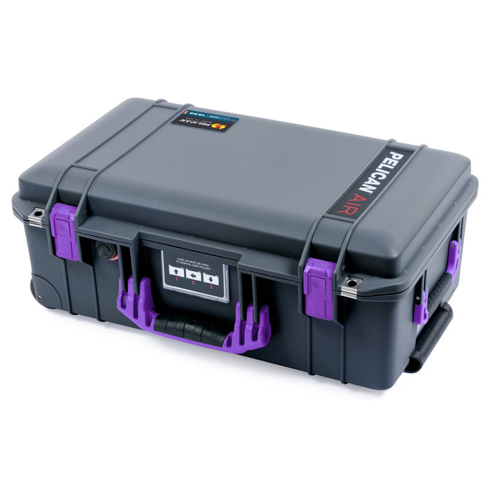 Pelican 1535 Air Carry - on Case - Charcoal & Purple - Empty