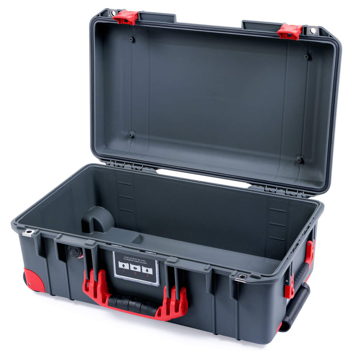 Pelican 1535 Air Carry - on Case - Charcoal & Red Trolley - Empty