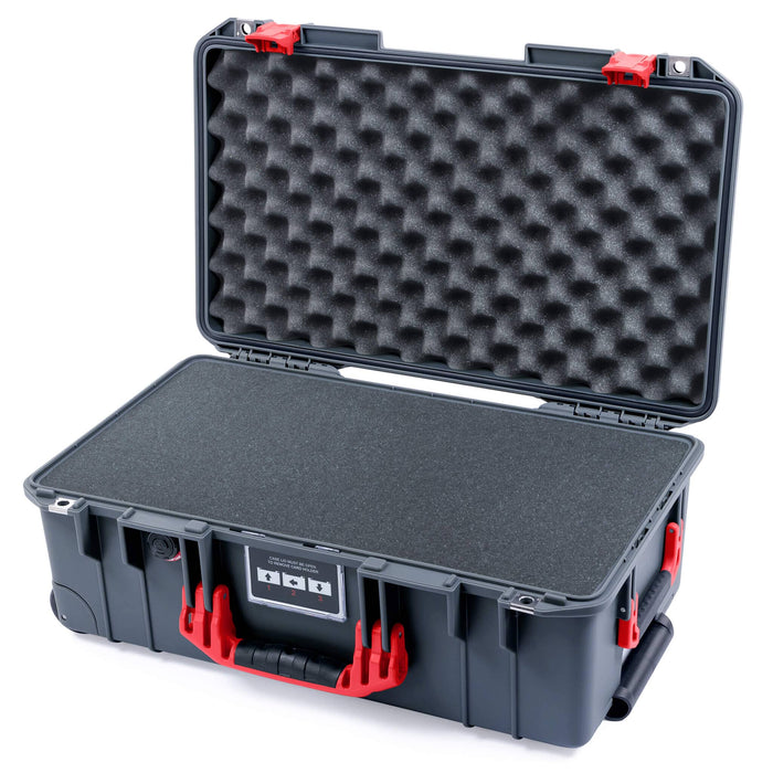 Pelican 1535 Air Carry - on Case - Charcoal & Red - Pick & Pluck Foam / Convoluted Lid Foam