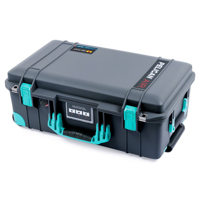 Pelican 1535 Air Carry - on Case - Charcoal & Teal Trolley - Empty