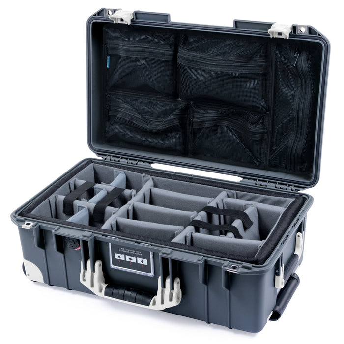 Pelican 1535 Air Carry - on Case - Charcoal & White Trolley - Padded Microfiber Dividers / Mesh Lid Organizer