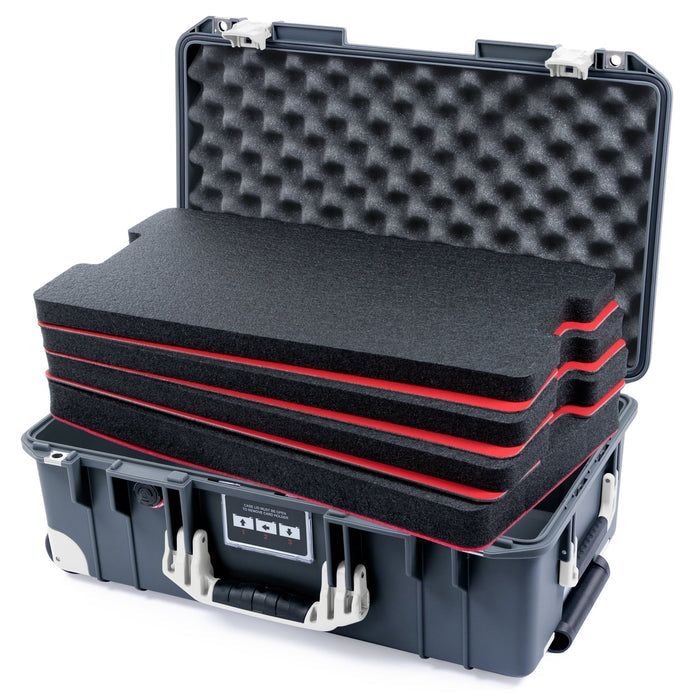 Pelican 1535 Air Carry - on Case - Charcoal & White Trolley - DIY Tool Foam Kit / Convoluted Lid Foam