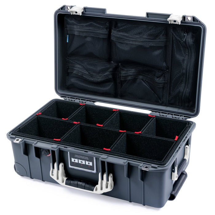 Pelican 1535 Air Carry - on Case - Charcoal & White - TrekPak Divider System / Mesh Lid Organizer