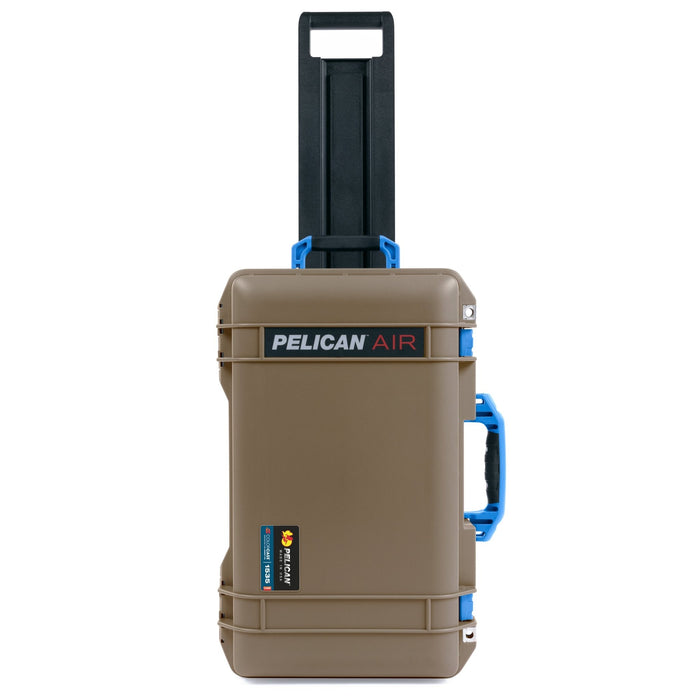 Pelican 1535 Air Carry-on Case - Dark Desert Dirt & Blue - Front Upright