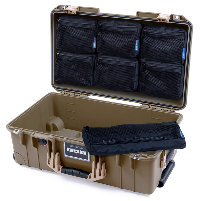 Pelican 1535 Air Carry - on Case - Dark Desert Dirt & Desert Tan - 7 - Piece Removable Mesh Pouches Only