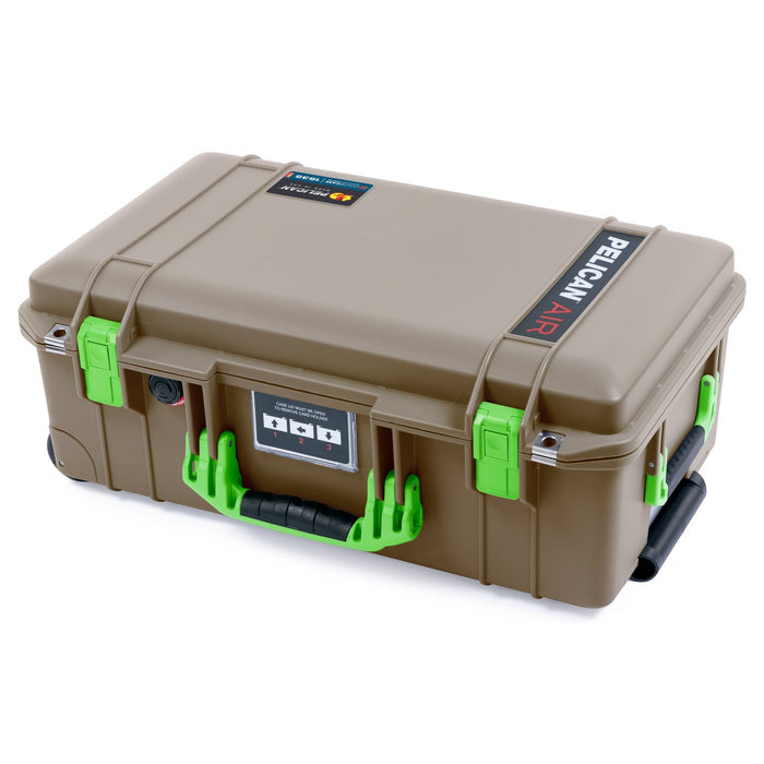 Pelican 1535 Air Carry - on Case - Dark Desert Dirt & Lime Green - Empty