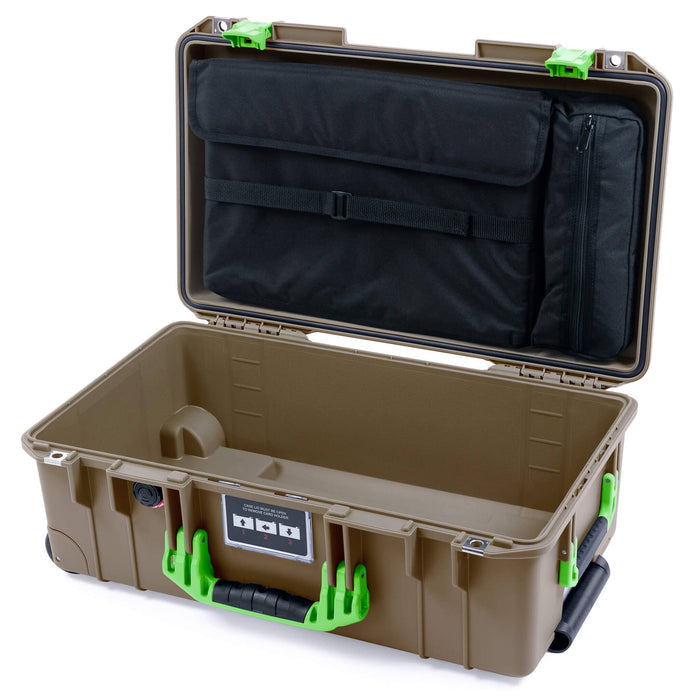 Pelican 1535 Air Carry - on Case - Dark Desert Dirt & Lime Green - Laptop Computer Lid Pouch Only