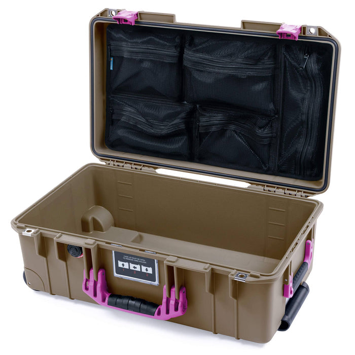 Pelican 1535 Air Carry - on Case - Dark Desert Dirt & Magenta - Mesh Lid Organizer Only