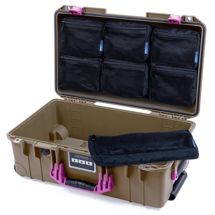 Pelican 1535 Air Carry - on Case - Dark Desert Dirt & Magenta - 7 - Piece Removable Mesh Pouches Only