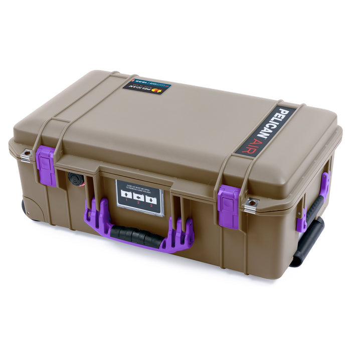 Pelican 1535 Air Carry - on Case - Dark Desert Dirt & Purple - Empty