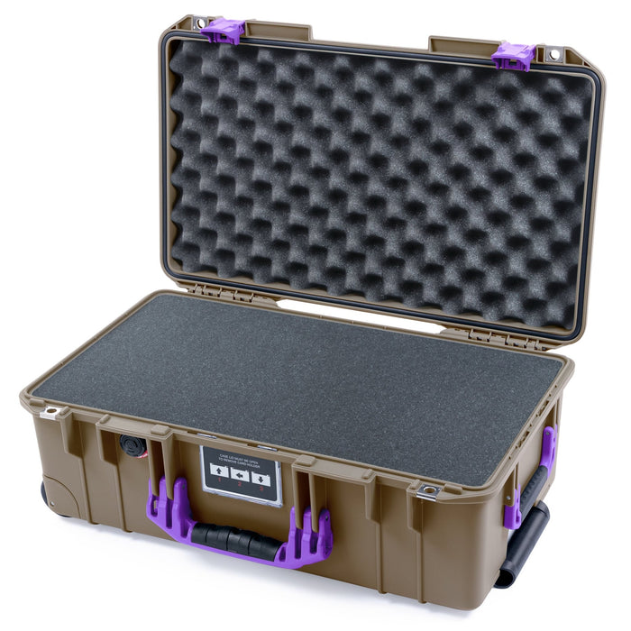 Pelican 1535 Air Carry - on Case - Dark Desert Dirt & Purple - Pick & Pluck Foam / Convoluted Lid Foam