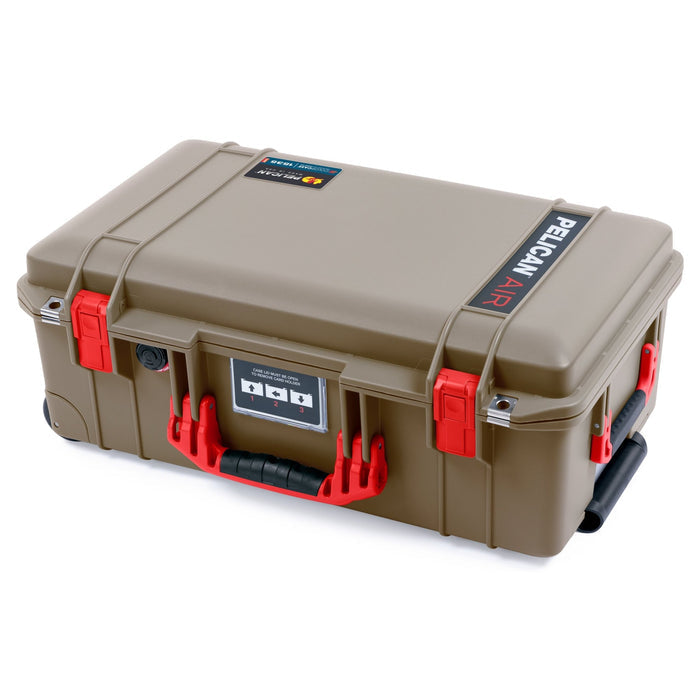 Pelican 1535 Air Carry - on Case - Dark Desert Dirt & Red - Empty