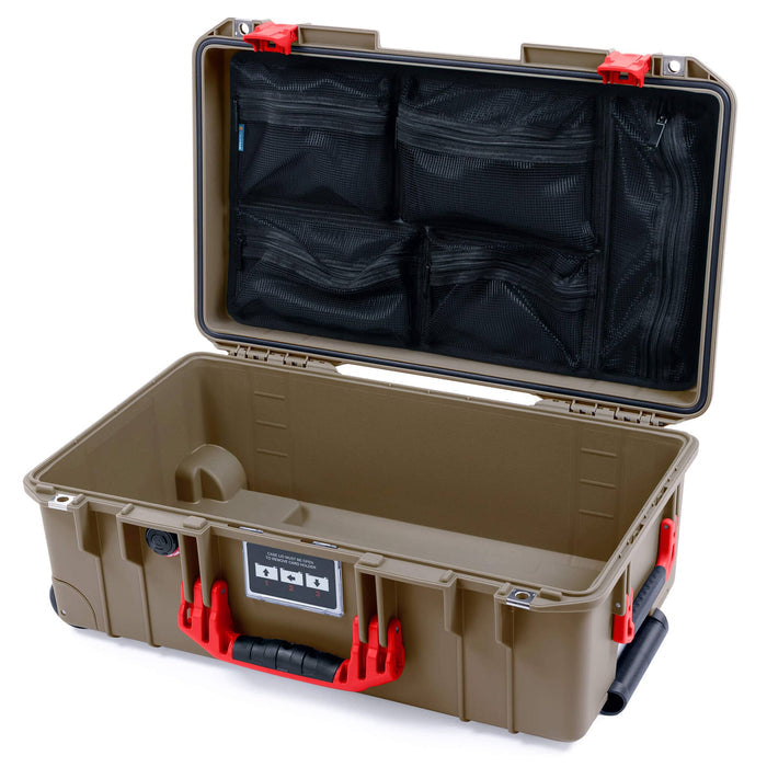 Pelican 1535 Air Carry - on Case - Dark Desert Dirt & Red - Mesh Lid Organizer Only