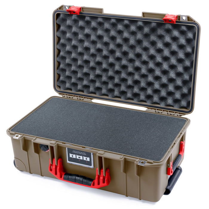 Pelican 1535 Air Carry - on Case - Dark Desert Dirt & Red - Pick & Pluck Foam / Convoluted Lid Foam