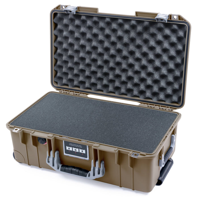 Pelican 1535 Air Carry - on Case - Dark Desert Dirt & Silver - Pick & Pluck Foam / Convoluted Lid Foam