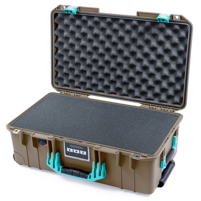 Pelican 1535 Air Carry - on Case - Dark Desert Dirt & Teal - Pick & Pluck Foam / Convoluted Lid Foam